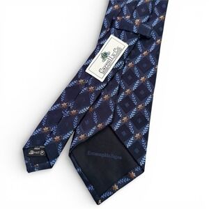 Ermenegildo Zegna Men's 100% Silk‎ Blue Pattern Tie